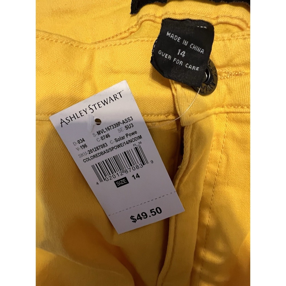 NWT Ashley Stewart Women's Yellow Skinny Jeans Size 14 - Picture 5 of 6